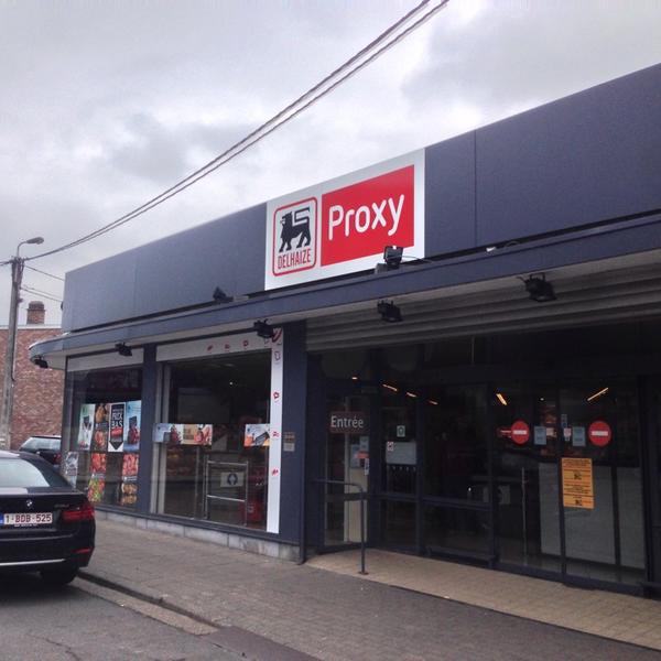 Photo taken at Proxy Delhaize by Kjell S. on 5/2/2014