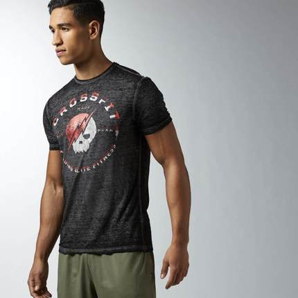 美国直邮Reebok锐步AJ3487男士夏季透气舒适运动圆领短袖T恤