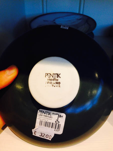 芬兰进口深色盘子-Pentik深色盘子 深色图案盘子 陶瓷盘