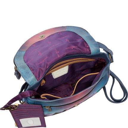 美国直邮 Anuschka CT39-281195 女花朵图案时尚中号单肩斜挎包