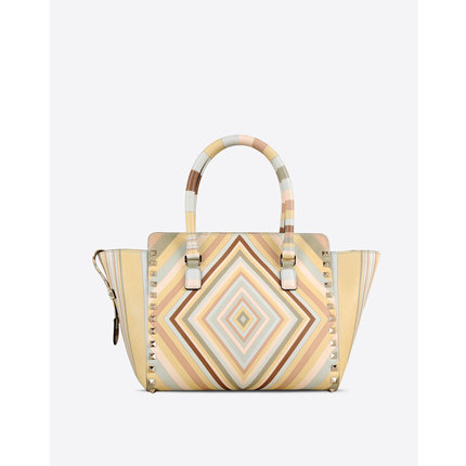 Valentino 华伦天奴2016新款女包拼色柳钉手提包 KW2B0540VO7 K13 Valentino 华伦天奴2016新款女包拼色柳钉手提包 KW2B0540VO7 K13
