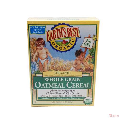 美国直邮 Earth‘s Best爱贝2段高铁燕麦米粉 227克