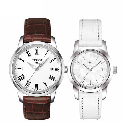 【香港发货】 瑞士天梭Tissot  情侣表 T033系列 真皮石英表 正品