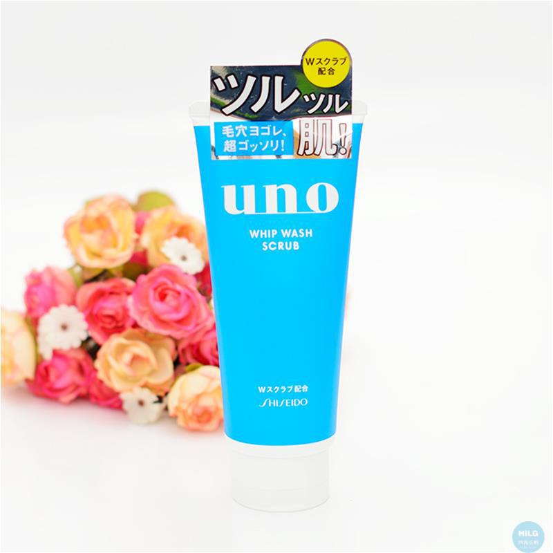 日本资生堂 UNO吾诺深层劲爽磨砂洁面乳/洗面奶 蓝色