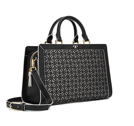 美国直邮 Tory Burch 51159811女镂空皮质小号纯色手提单肩包 美国直邮 Tory Burch 51159811女镂空皮质小号纯色手提单肩包