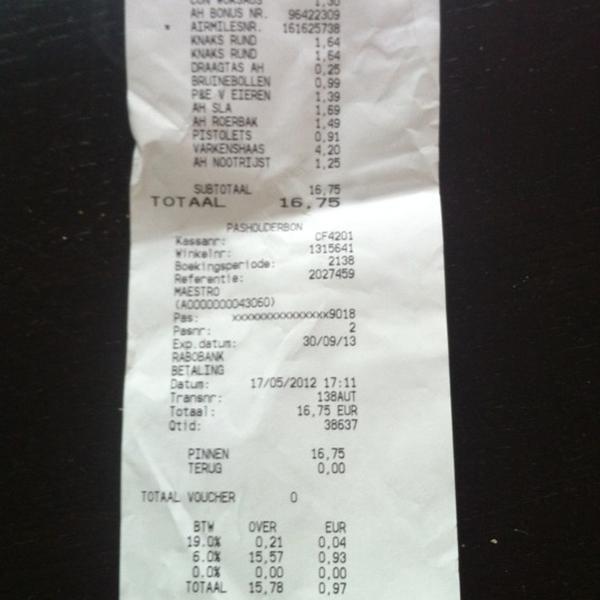 Photo taken at Albert Heijn by John d. on 5/17/2012