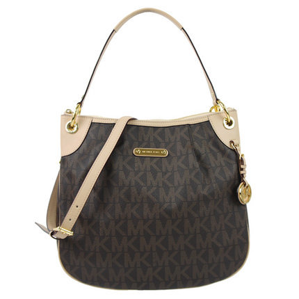 MICHAEL KORS 饰满版LOGO防刮肩/斜背包(咖) PayEasy官网直邮