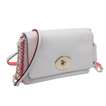 COACH/蔻驰正品女士新款金属拼胶料袋侧装饰单肩包  53235-LICAH COACH/蔻驰正品女士新款金属拼胶料袋侧装饰单肩包  53235-LICAH