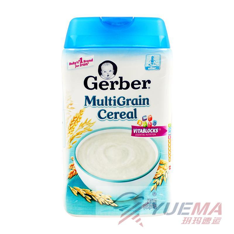美国进口混合谷物米粉-Gerber嘉宝2段 混合谷物米粉 227克