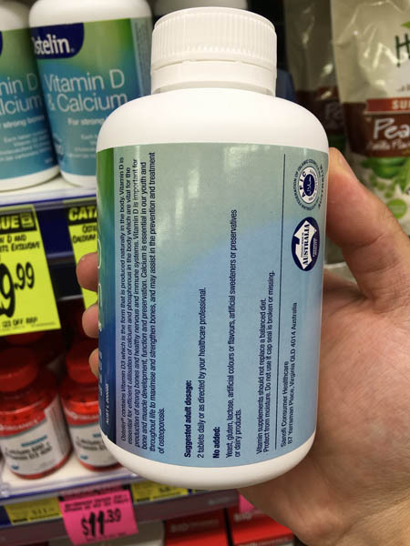 澳大利亚进口维他命D钙-ostelin维他命D和钙胶囊300粒