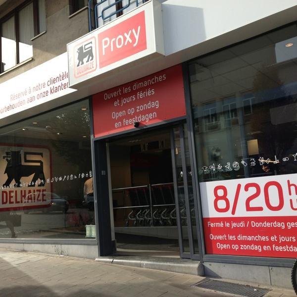 Photo taken at Proxy Delhaize by JF F. on 9/1/2013