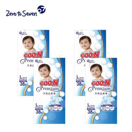 GOO.N/大王天使系列环贴式纸尿裤 L38片_4包 棉柔除异味 9-14kg