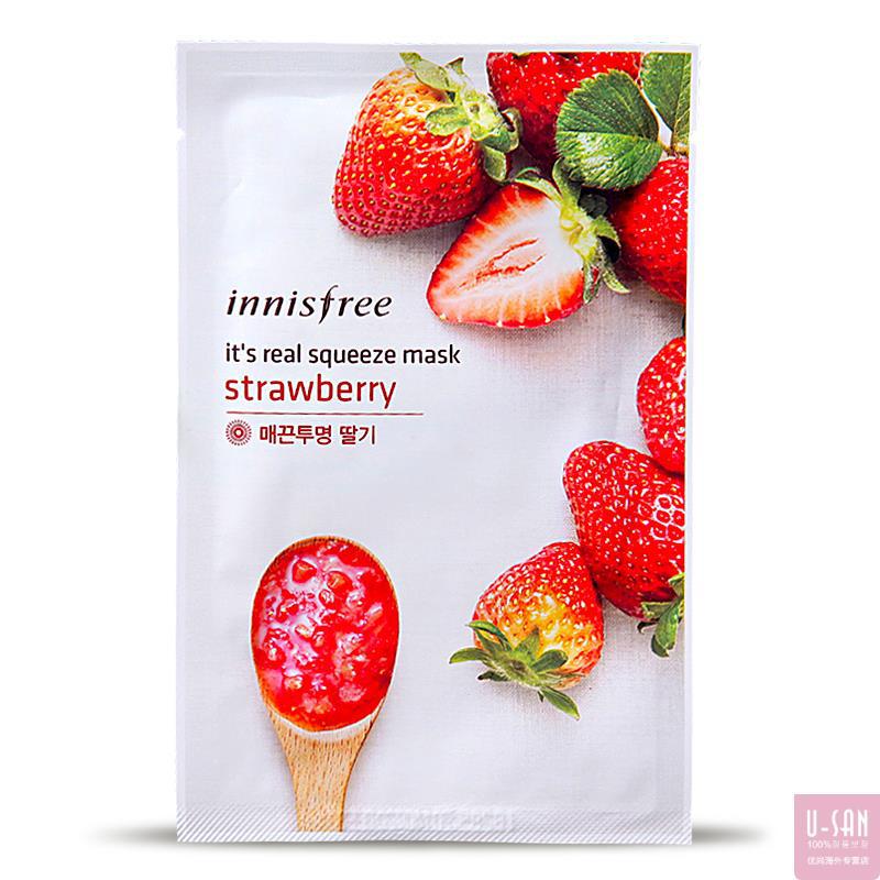 韩国 innisfree/悦诗风吟 贴片面膜 植物面膜 950面膜 草莓