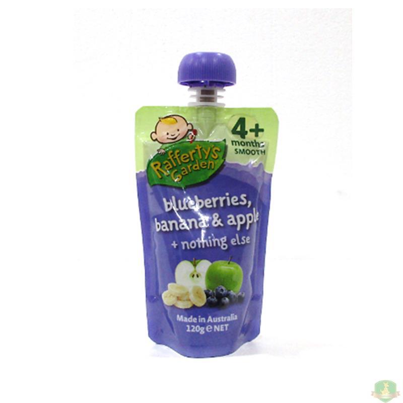 临期促销 RAFFERTYS GARDEN 拉费蒂的花园 4个月 蓝莓香蕉苹果果泥【澳洲直邮】