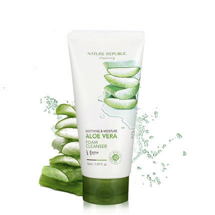Nature Republic自然乐园芦荟洗面奶泡沫洁面乳150ml补水保湿 Nature Republic自然乐园芦荟洗面奶泡沫洁面乳150ml补水保湿