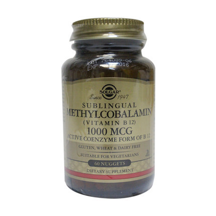 美国原装进口 Solgar 维生素B12甲钴胺 营养神经修复1000mcg60粒