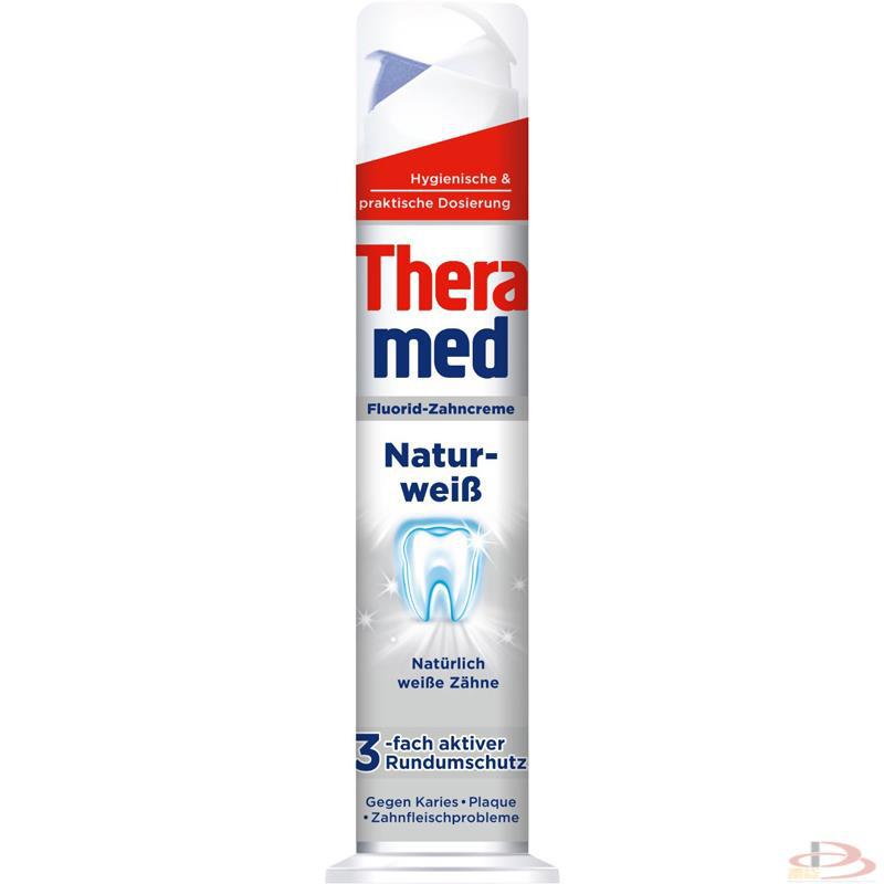 德国汉高施华蔻Theramed立式牙膏泰瑞美Naturweiss自然美白100ml