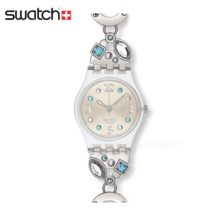 Swatch斯沃琪正品手表手链式水钻可爱石英女表心曲LK292G