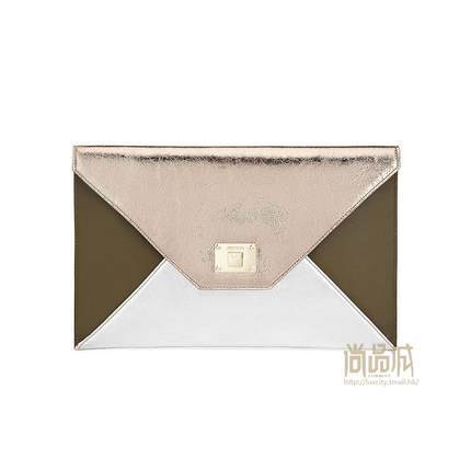 正品jimmy choo周仰杰2016新款女包时尚真皮手拿信封包ROSETTAMQX