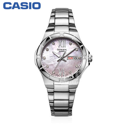 香港直邮 卡西欧 Sheen 防水钢带石英女士腕表SHE-4022D-4A