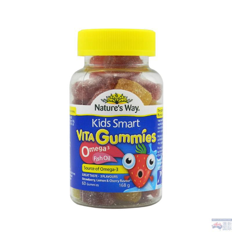 Natures Way Kids Smart儿童复合鱼油补脑软糖60粒 Natures Way Kids Smart儿童复合鱼油补脑软糖60粒