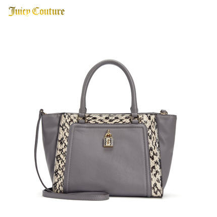 Juicy Couture/橘滋 碳灰蛇纹拼接高雅锁头包单肩手提包 女WHB250 Juicy Couture/橘滋 碳灰蛇纹拼接高雅锁头包单肩手提包 女WHB250