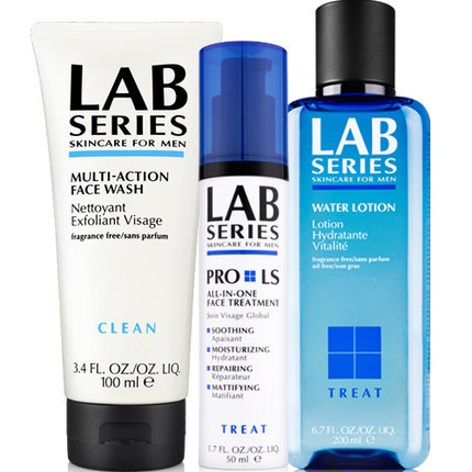 LAB SERIES 朗仕 全效呵护三件套装 爽肤水男士乳液 洁面洗面奶