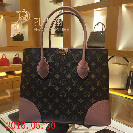 Louis Vuitton路易威登lv女包16新款时尚牛皮拼接老花单肩手提包 Louis Vuitton路易威登lv女包16新款时尚牛皮拼接老花单肩手提包