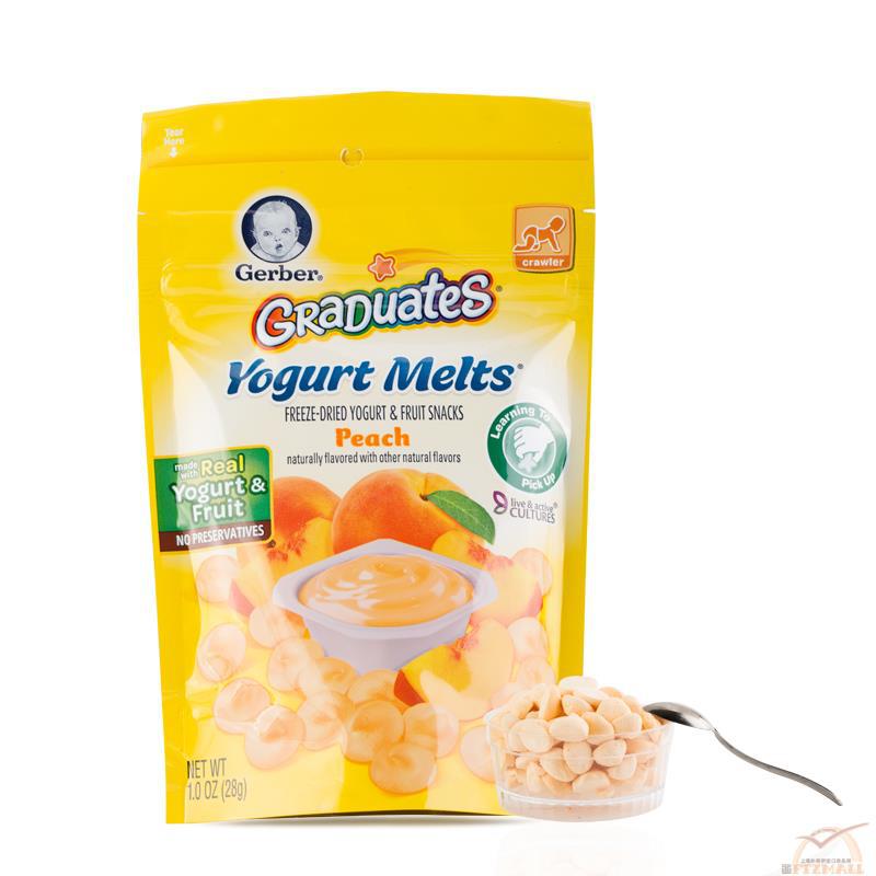 GERBER嘉宝 宝宝零食桃子味酸奶溶豆 1oz GERBER嘉宝 宝宝零食桃子味酸奶溶豆 1oz
