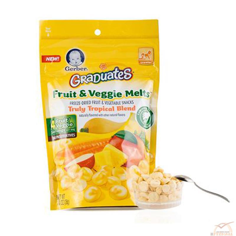 GERBER嘉宝 宝宝零食水果蔬菜热带水果味酸奶溶豆 1oz GERBER嘉宝 宝宝零食水果蔬菜热带水果味酸奶溶豆 1oz