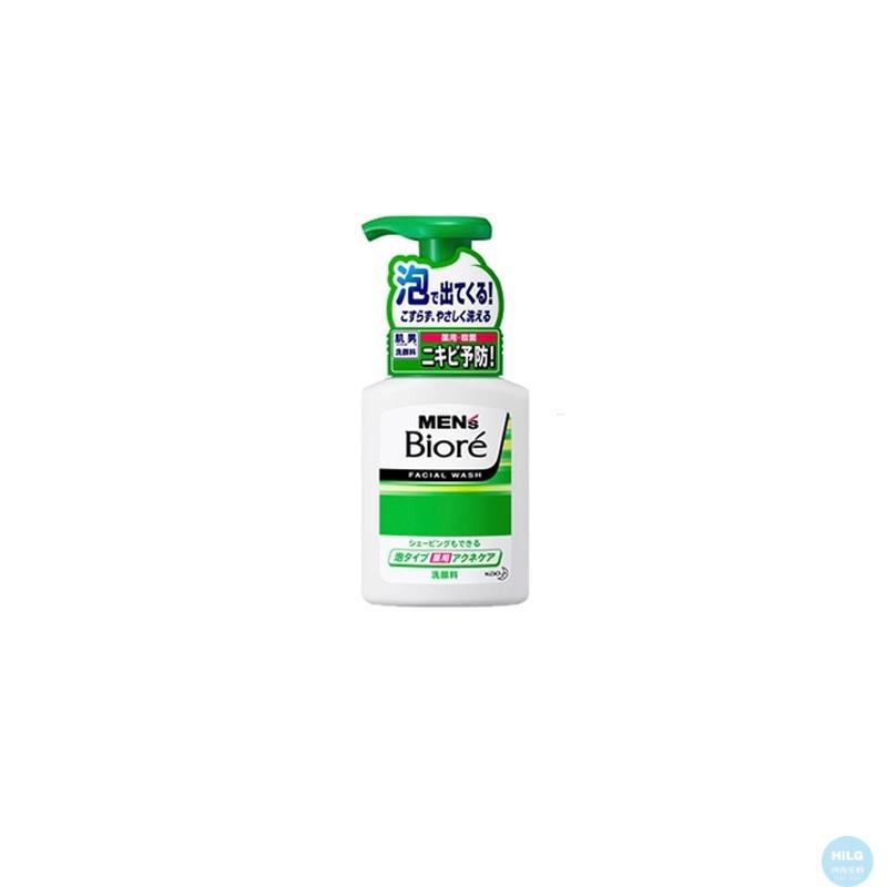 日本Kao花王 碧柔Biore/男士洁面剃须两用泡沫洗面奶 绿色祛痘款