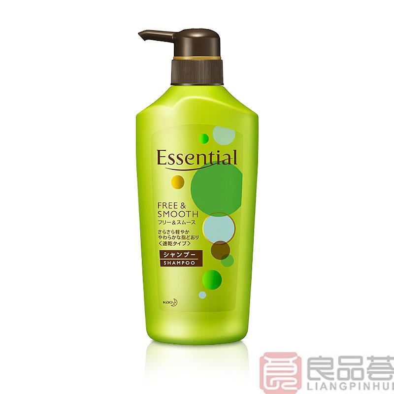 日本进口清爽去油洗发露-KAO 花王Essential逸萱秀 去油洗发露 清爽型洗发露 中性油性发质适用480ml绿色