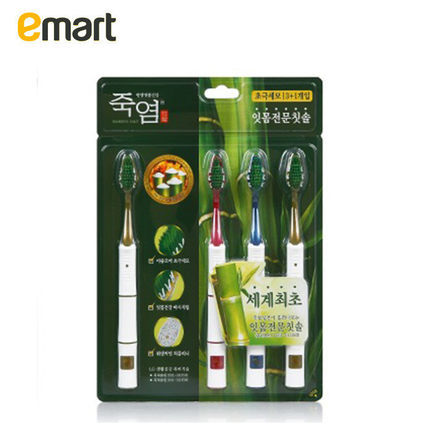 EMART易买得 韩国进口LG生活健康牌 竹盐超细毛牙刷4支装软毛刷头
