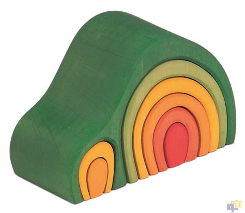 523042 绿色的山和树 德国进口木制玩具 8块