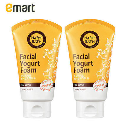 EMART易买得 韩国进口HappyBath酸奶滋润洁面乳120g*2 男女洗面奶