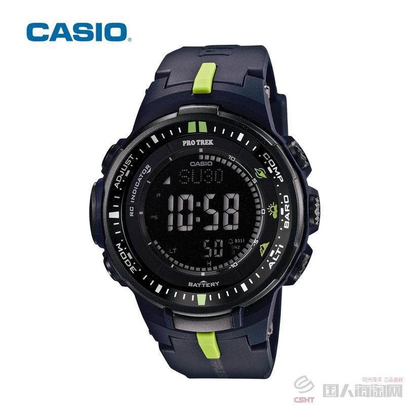 泰国进口太阳能登山表-卡西欧CASIO PROTREK指针系列PRW-3000-2JF太阳能六局电波登山表 黑色 泰国进口太阳能登山表-卡西欧CASIO PROTREK指针系列PRW-3000-2JF太阳能六局电波登山表 黑色