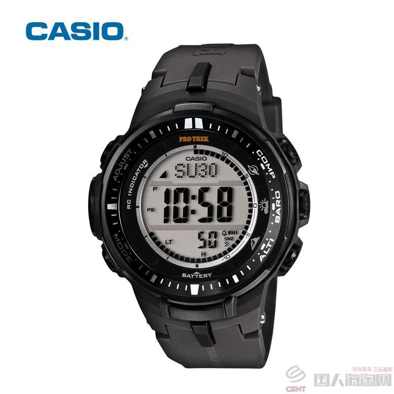 泰国进口电波登山表-卡西欧CASIO PROTREK指针系列PRW-3000-1JF太阳能六局电波登山表 深灰色 泰国进口电波登山表-卡西欧CASIO PROTREK指针系列PRW-3000-1JF太阳能六局电波登山表 深灰色