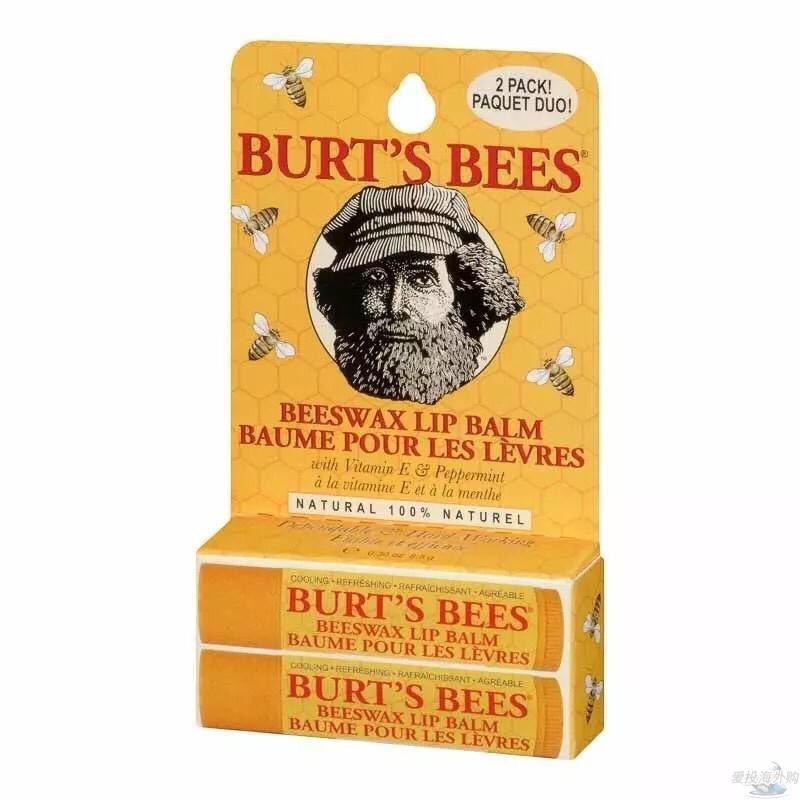 美国Costco倾情推荐 Burts Bees小蜜蜂蜂蜡润唇膏4.25g 2支装