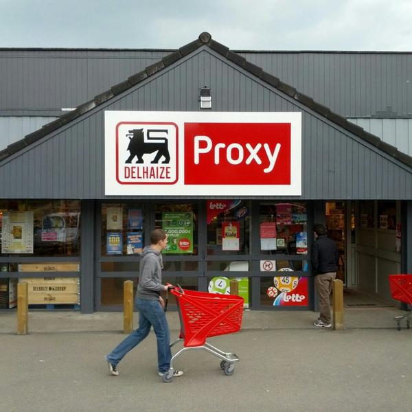 Photo taken at Proxy Delhaize by Christian W. on 5/25/2013
