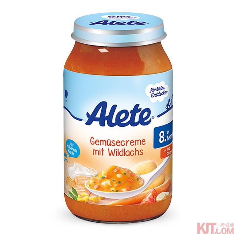 【BABIES Coming】德国Alete爱儿特奶油蔬菜鲑鱼泥220g 八个月以上