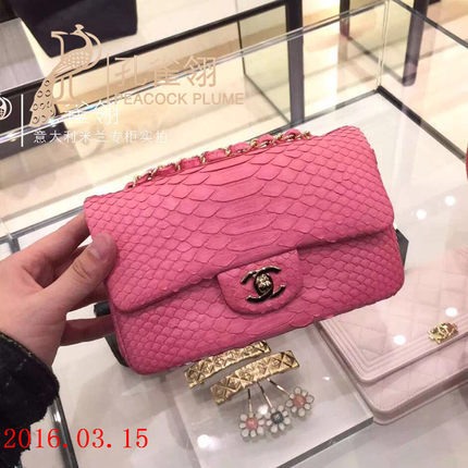 Chanel/香奈儿chanel女包16春款蛇皮20cm CF口盖单肩包 限量款 Chanel/香奈儿chanel女包16春款蛇皮20cm CF口盖单肩包 限量款