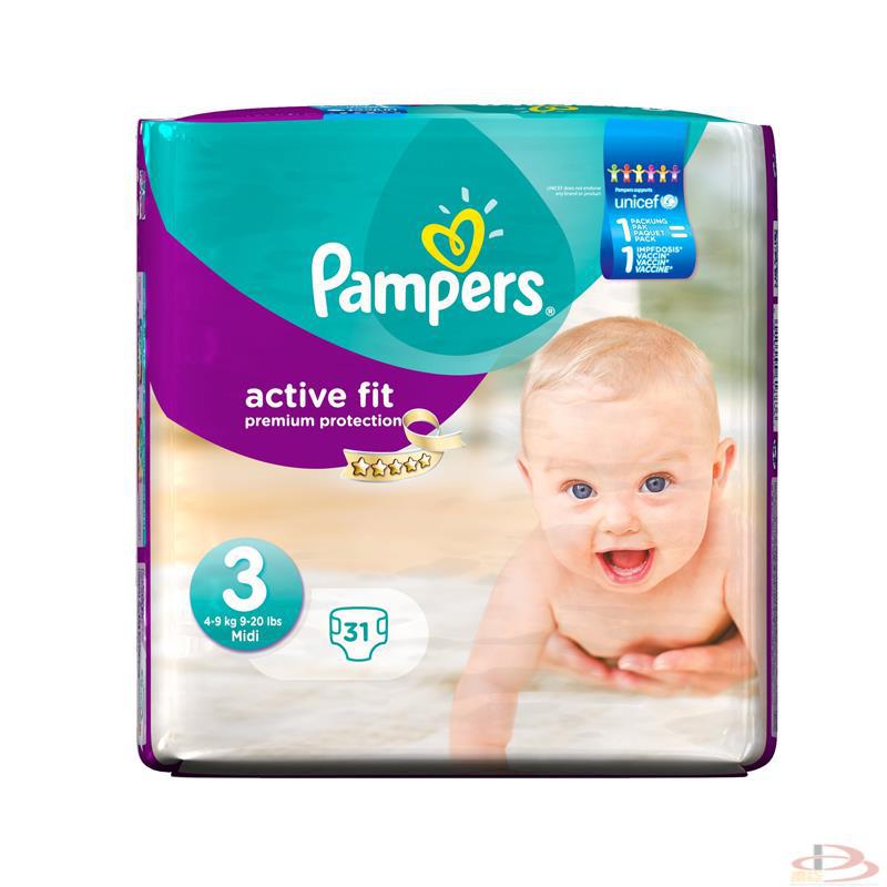 德国帮宝适Pampers纸尿裤紫帮3号4-9kg31片