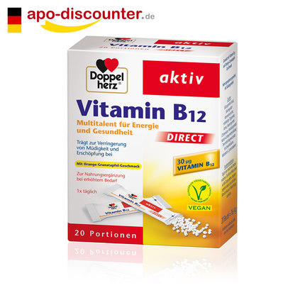 doppelherz双心维生素b12颗粒20袋抗疲劳德国直邮