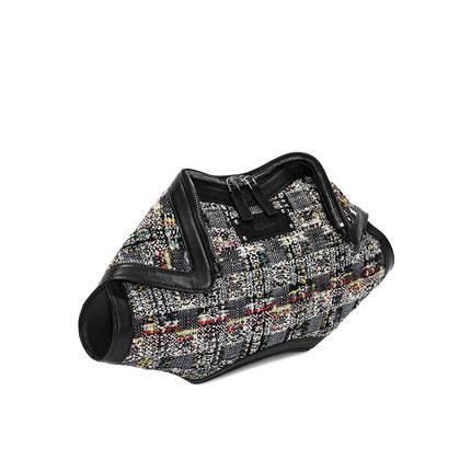 ALEXANDER MCQUEEN麦昆女包16春款花呢牛皮手拿包414581KYP1N4890