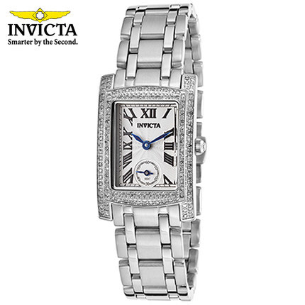 INVICTA Angel系列时尚防水带钻石英表方形女表15626