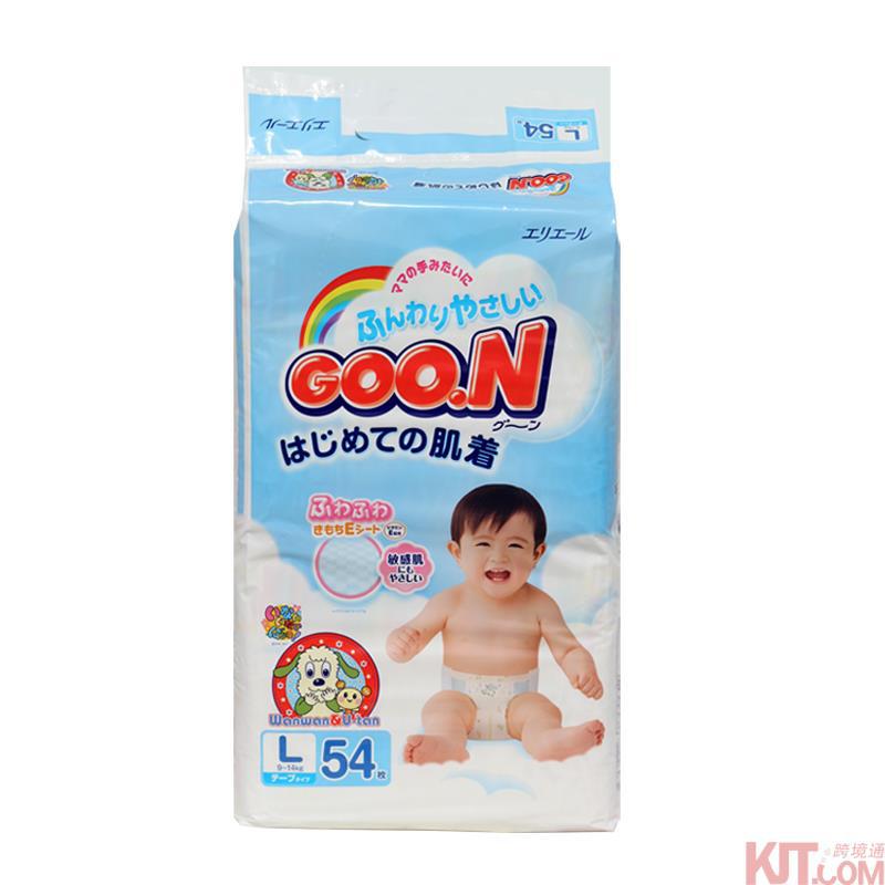 日本进口腰贴纸尿裤-大王 腰贴式 纸尿裤 L码 54枚装 日本进口腰贴纸尿裤-大王 腰贴式 纸尿裤 L码 54枚装