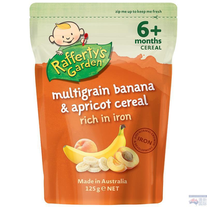 澳大利亚进口婴儿米糊-Raffertys Garden婴儿五谷米糊 香蕉 杏 铁 6个月以上 澳大利亚进口婴儿米糊-Raffertys Garden婴儿五谷米糊 香蕉 杏 铁 6个月以上