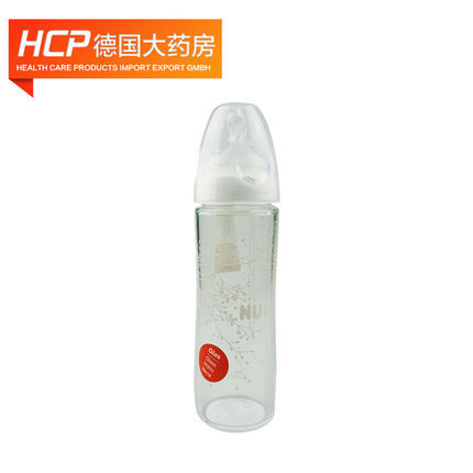 德国NUK宽口玻璃径奶瓶240ml    6-12月 德国NUK宽口玻璃径奶瓶240ml    6-12月