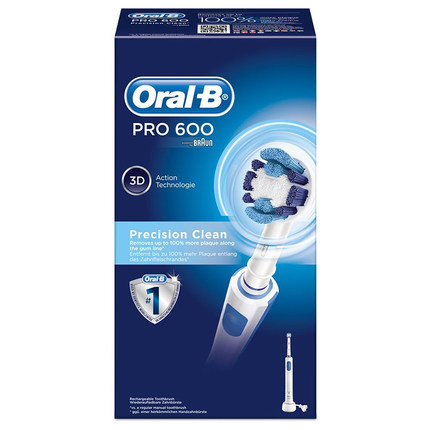 Braun/博朗 Oral-B/欧乐B pro600 3D电动牙刷 德国原装进口