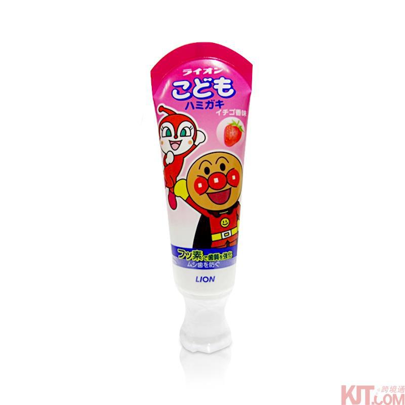 日本进口儿童固齿牙膏-LION狮王 面包超人 儿童牙膏 含氟固齿牙膏 2-8岁水果味草莓味40g 日本进口儿童固齿牙膏-LION狮王 面包超人 儿童牙膏 含氟固齿牙膏 2-8岁水果味草莓味40g